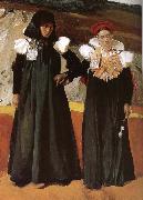 Joaquin Sorolla Two women wearing traditional costumes Aragon china oil painting artist